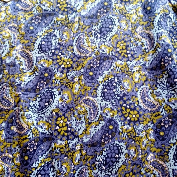 Daniel Cremieux Purple Paisley Short Sleeve Button Up Shirt Premium Denim L - Picture 3 of 5